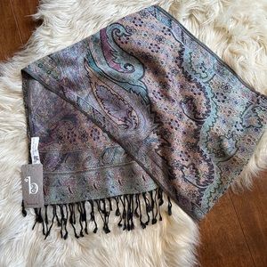 Bohomonde pashmina and silk dark paisley scarf